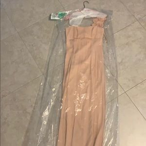 Amsale bridesmaids dress blush color